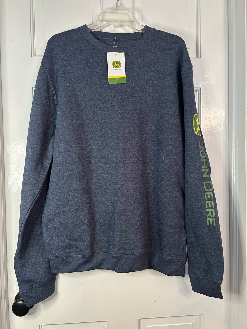 John Deere Men's Crewneck Sweater in Heather Navy large